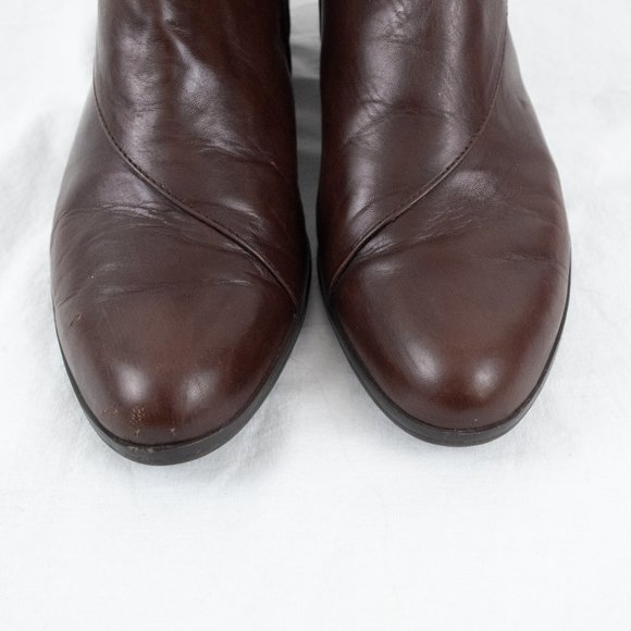 Everybody by BZ Moda Brown Leather Bootie Zip Up Almond Toe Sz 10.5 EU 41 - Picture 8 of 13